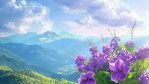 蓝天与小紫花