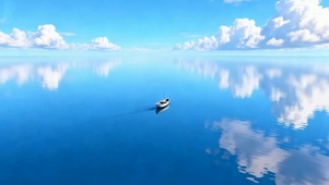 白云海景小船