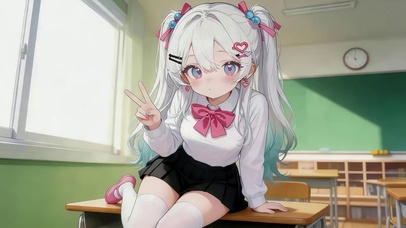 教室里可爱女孩