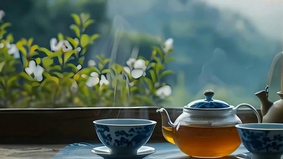 休闲茶座带鱼屏