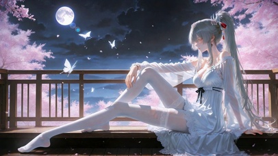 月下樱花白丝女神绯雪