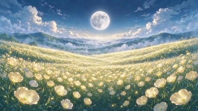 浮空月见花海