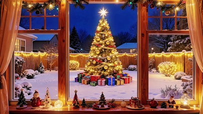 圣诞假窗户