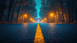 静谧雨天公路