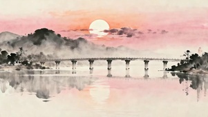 夕阳山水