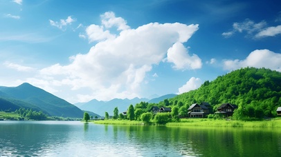 山水湖泊自然美景