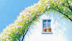 屋顶小清新鲜花