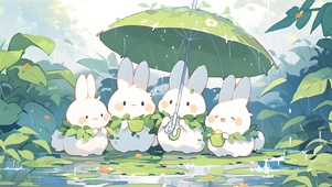 撑伞兔兔