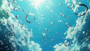 蓝色海洋梦幻氧气泡泡