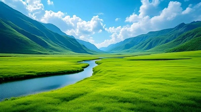 护眼绿色山水
