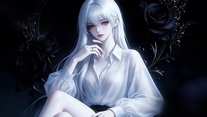 暗黑少御白发美女