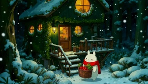 圣诞雪夜小屋