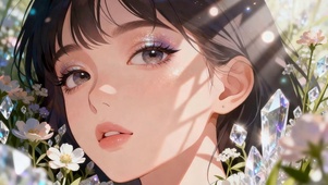 花丛中女孩