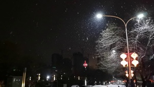 小城下雪夜
