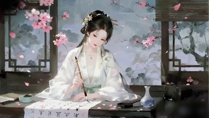古风美女-素袖染墨