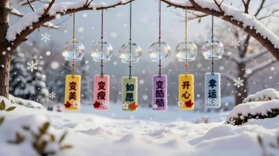 雪景中的祝福