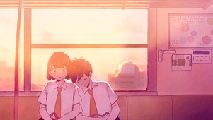 夕阳下的情侣