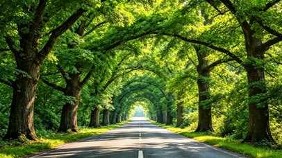 护眼林荫大道4K