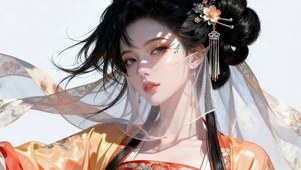 古风面纱女孩