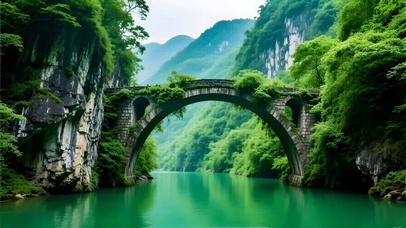 绿色护眼山水湖泊