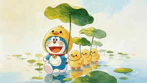 下雨天荷塘散步