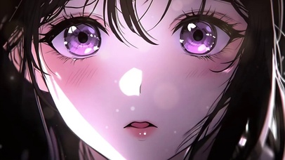 紫色眼瞳的美女