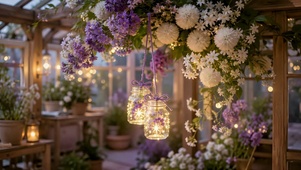 温馨治愈花房暖光夜景