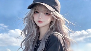 蓝天白云少女