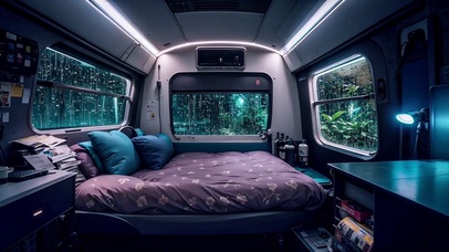 【雨景】房车卧室