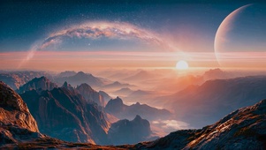唯美山川星空