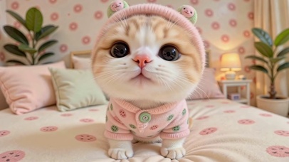 软乎乎的睡衣猫