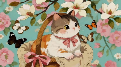 竹篮里的猫咪
