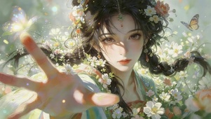 唯美鲜花女孩