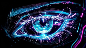 赛博朋克霓虹机械眼