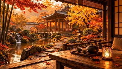 庭院秋景
