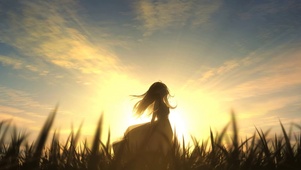 夕阳下