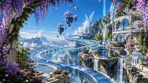 唯美梦幻浮空仙境风景