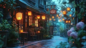 城市森林氧气静谧酒馆