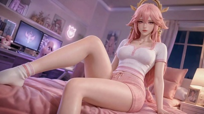 卧室甜美女孩八重神子