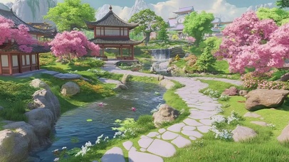 春日清新浪漫园林庭院