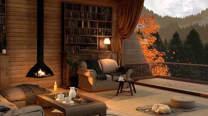 秋天舒适的小屋