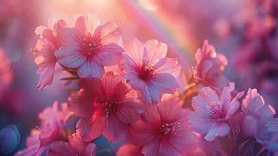 护眼红色花朵