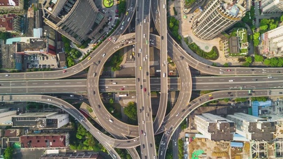 4K 高清 上海的日间交通