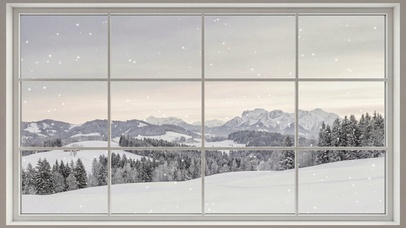 假窗户 雪景
