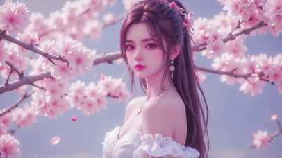 气质优雅长发国漫女神