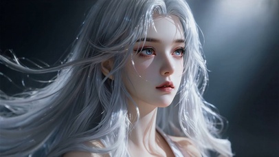 梦幻的银发女孩