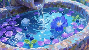 清凉感蓝色流水