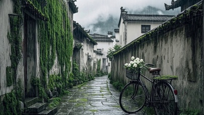 【雨景】山村小巷