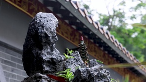 4K雨中假山