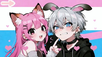 可爱狐狸和变扭兔子